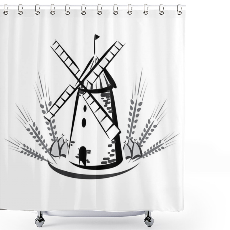 Personality  Wind Mill Emblem, Symbol Shower Curtains