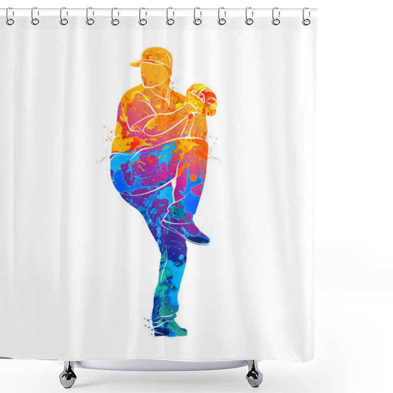 Personality  Baseball Player Ball Shower Curtains