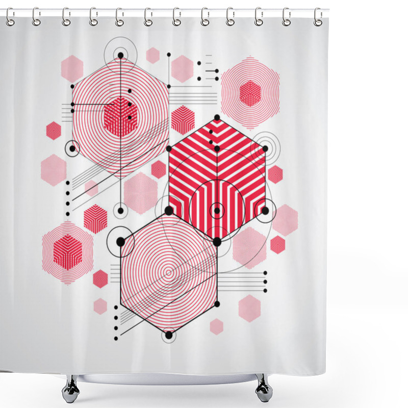 Personality  Verlapping Simple Geometric Elements Shower Curtains