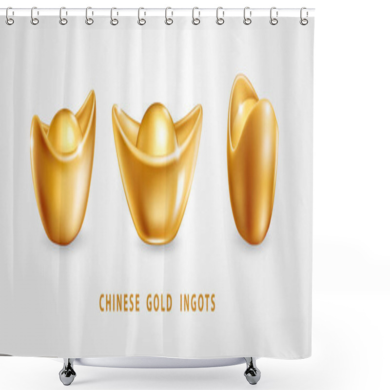 Personality  Chinese Gold Ingots Shower Curtains