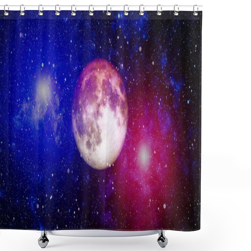 Personality  Beautiful Earth And The Red Moon - Elements Of This Image Furnished By NASA Shower Curtains