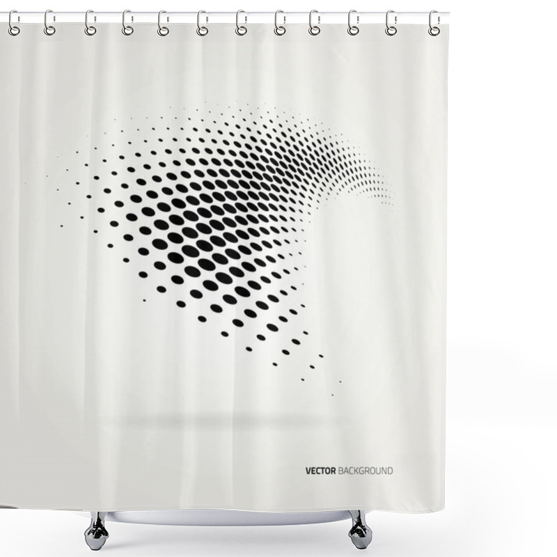 Personality  Vector Halftone Dots. Shower Curtains