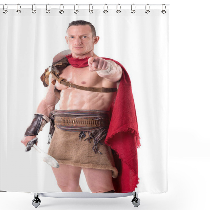 Personality  Man In Gladiator Armor Shower Curtains