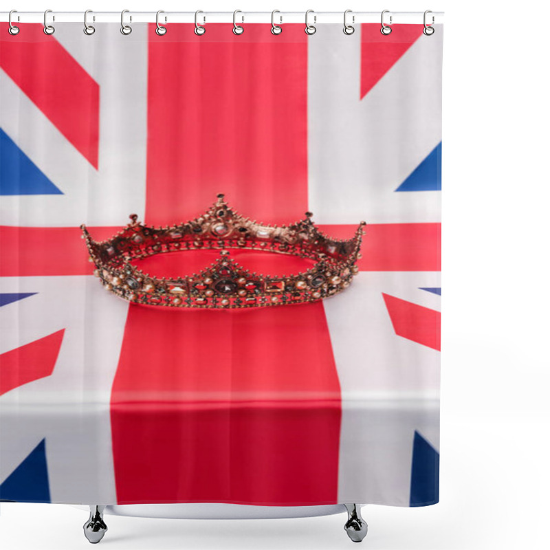 Personality  Luxury Royal Crown On British Flag  Shower Curtains