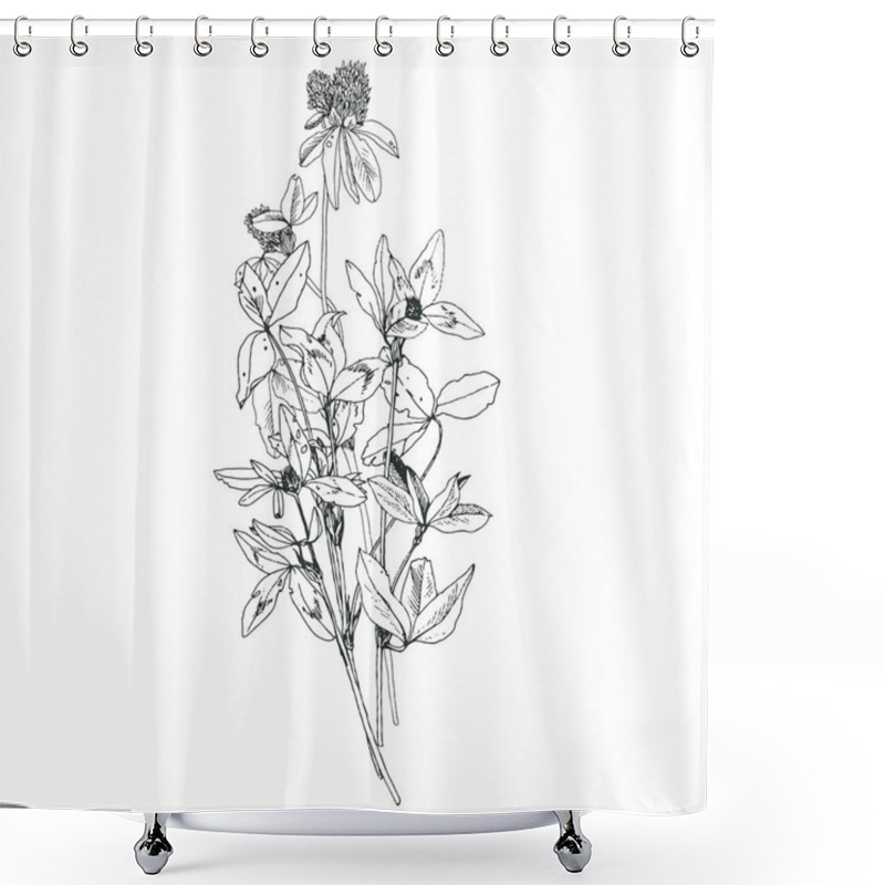 Personality  Background With Drawing Herbs And Flowers Shower Curtains