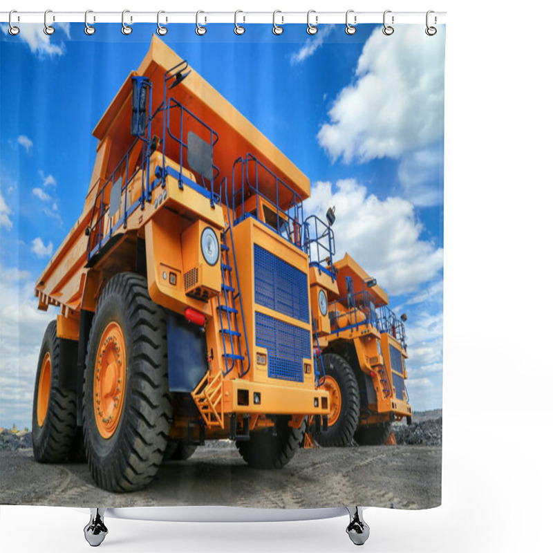 Personality  Heavy Truck For Transportation Of Rocks Shower Curtains