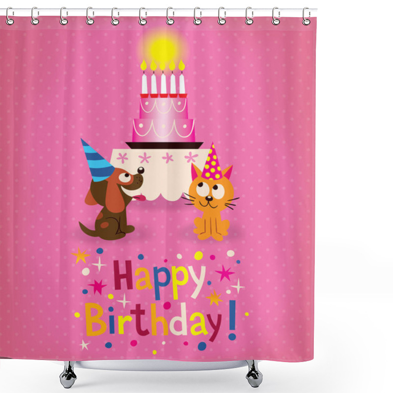 Personality  Happy Birthday Card Shower Curtains