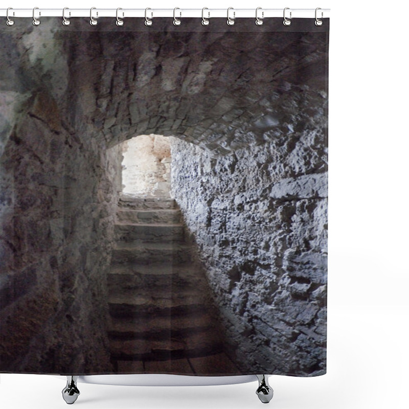 Personality  Stone Corridors In The Ruins Of An Ancient Castle Shower Curtains