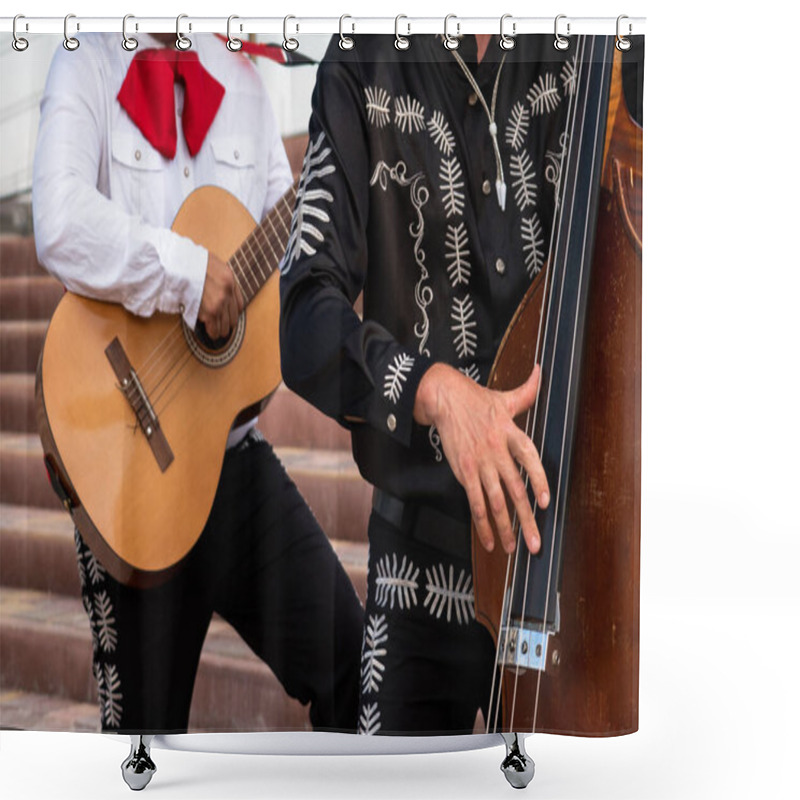 Personality  Mexican Musician Mariachi Band On A City Street. Shower Curtains