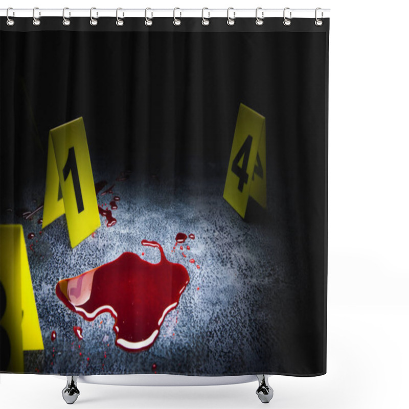 Personality  High Contrast Image Of A Crime Scene Shower Curtains