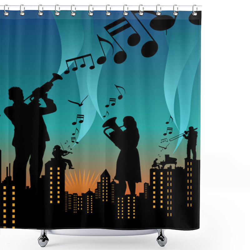 Personality  Music City Shower Curtains