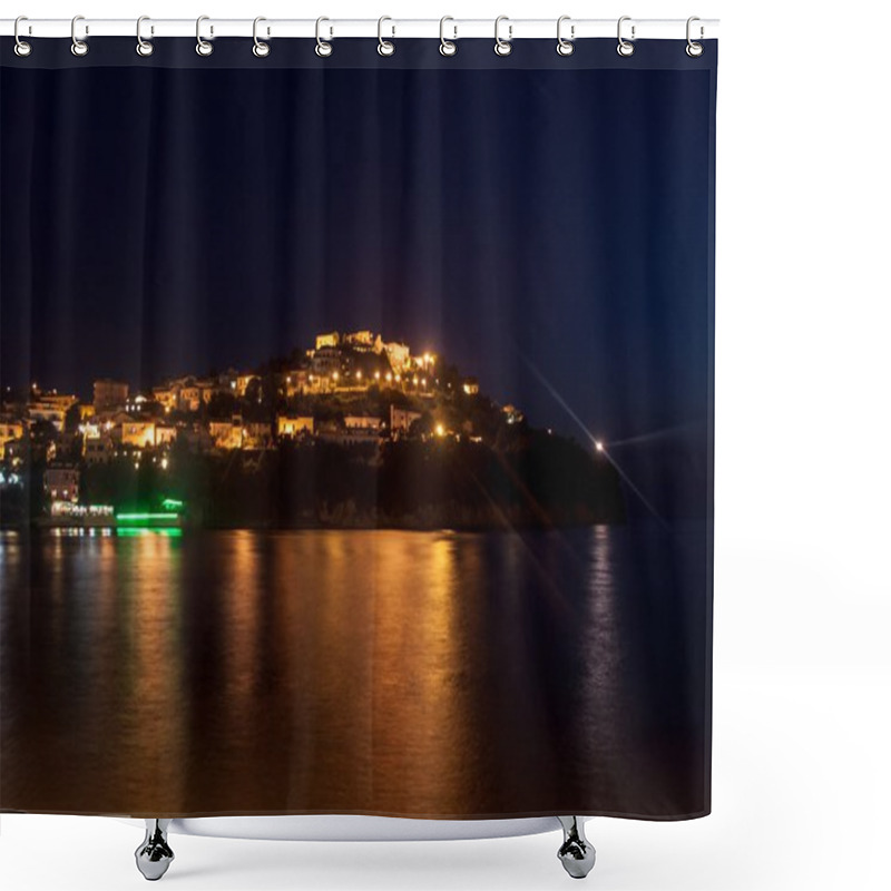 Personality  Night View Of Agropoli Shower Curtains