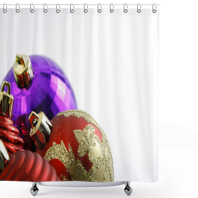 Personality  Christmas Ornaments With Copy Space Shower Curtains