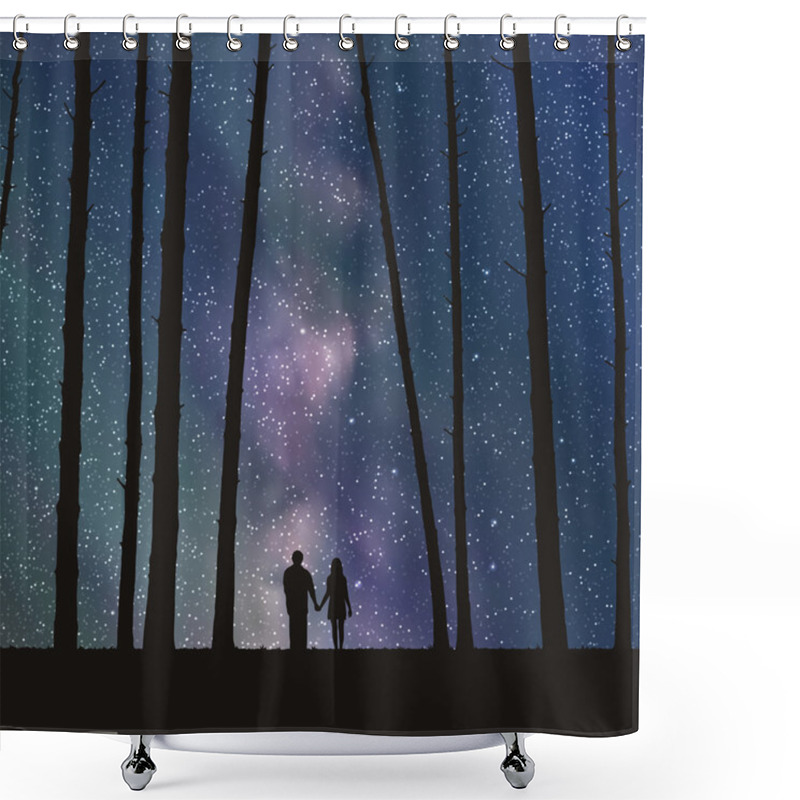 Personality  Lovers In Forest Shower Curtains