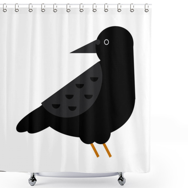 Personality  Black Crow Raven Bird Vector. Shower Curtains