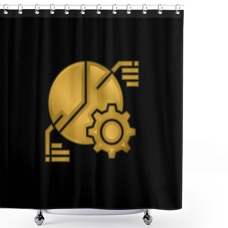 Personality  Analytics Gold Plated Metalic Icon Or Logo Vector Shower Curtains