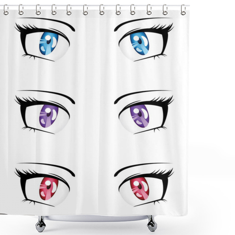 Personality  Anime Style Eyes Shower Curtains