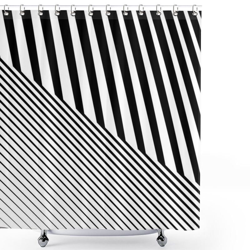 Personality  Abstract Geometric Lines Pattern Shower Curtains