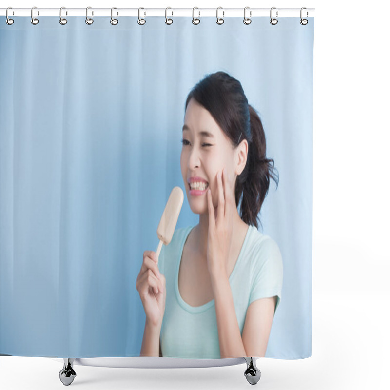 Personality  Woman Have Sensitive Teeth  Shower Curtains