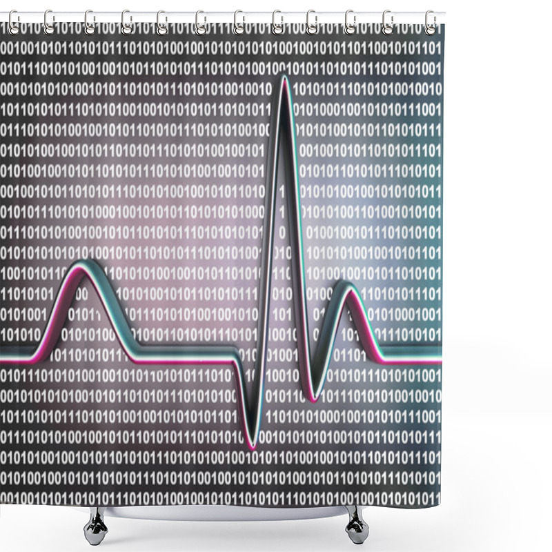 Personality  Digital ECG Code Shower Curtains