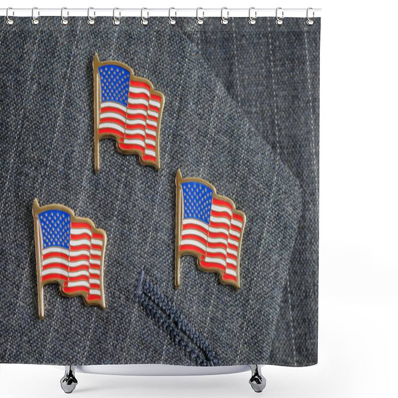 Personality  Three Flag Pins Shower Curtains