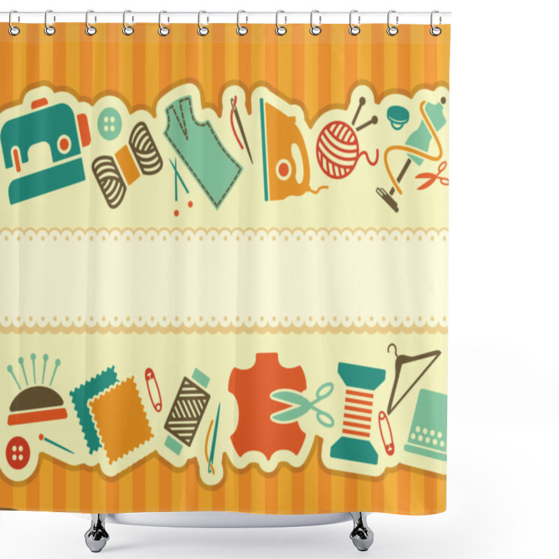 Personality  Sewing And Needlework Banner Shower Curtains