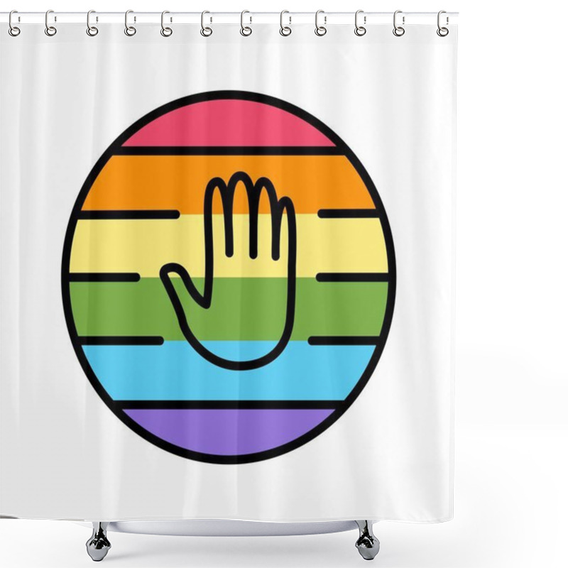 Personality  Homophobia Line Icon. Vector Isolated Element. Shower Curtains