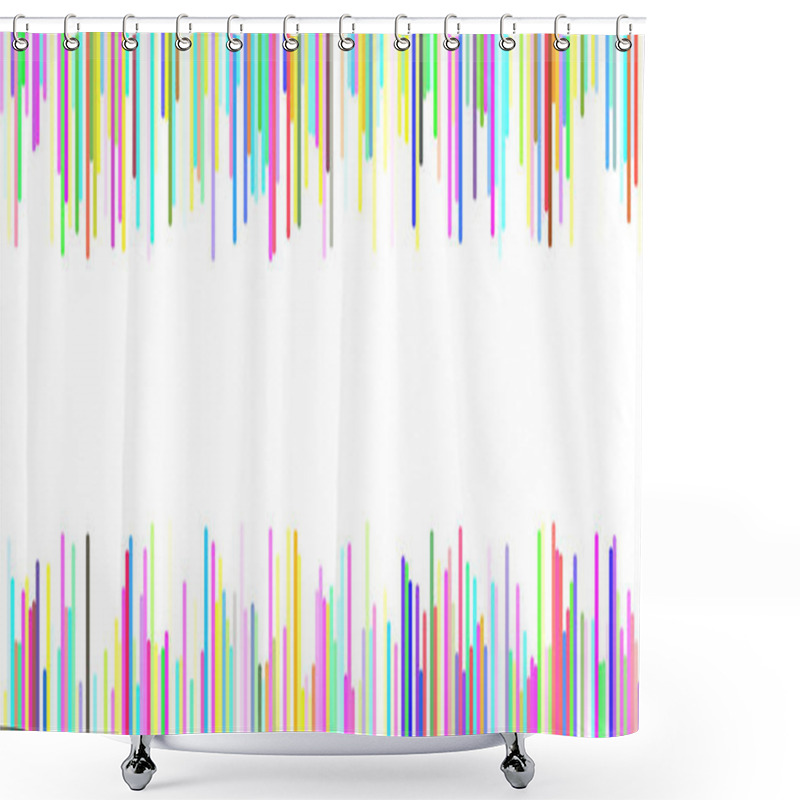 Personality  Banner Background Template Design - Horizontal Vector Graphic From Vertical Stripes On White Background Shower Curtains