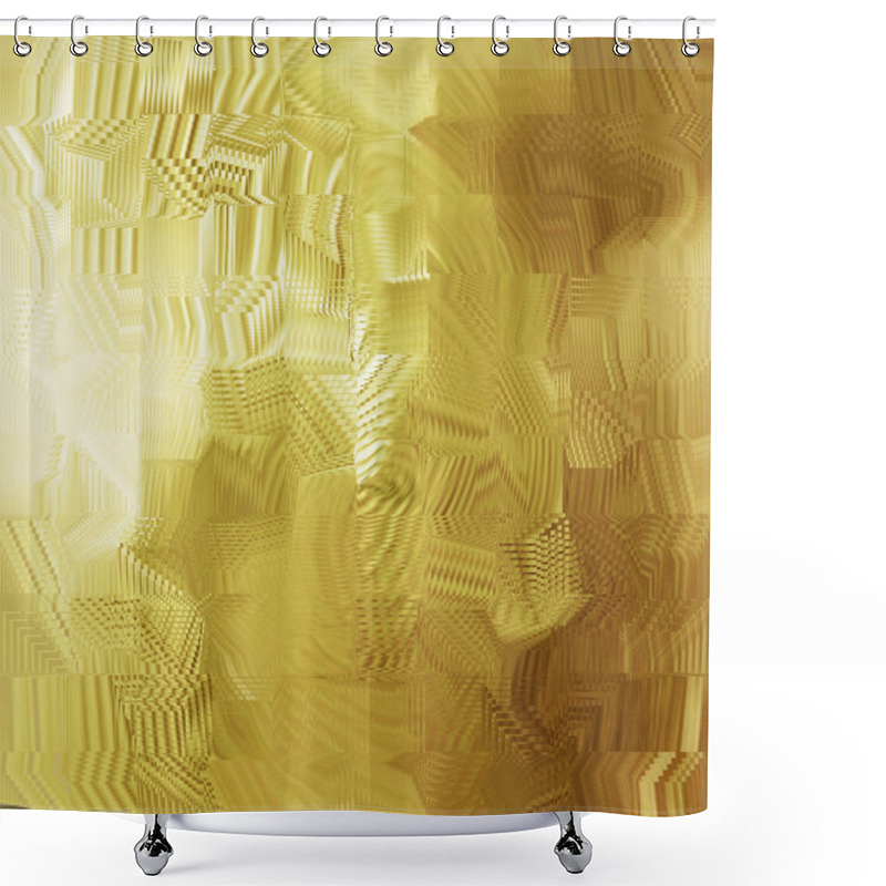 Personality  Gold Metal Texture Shower Curtains