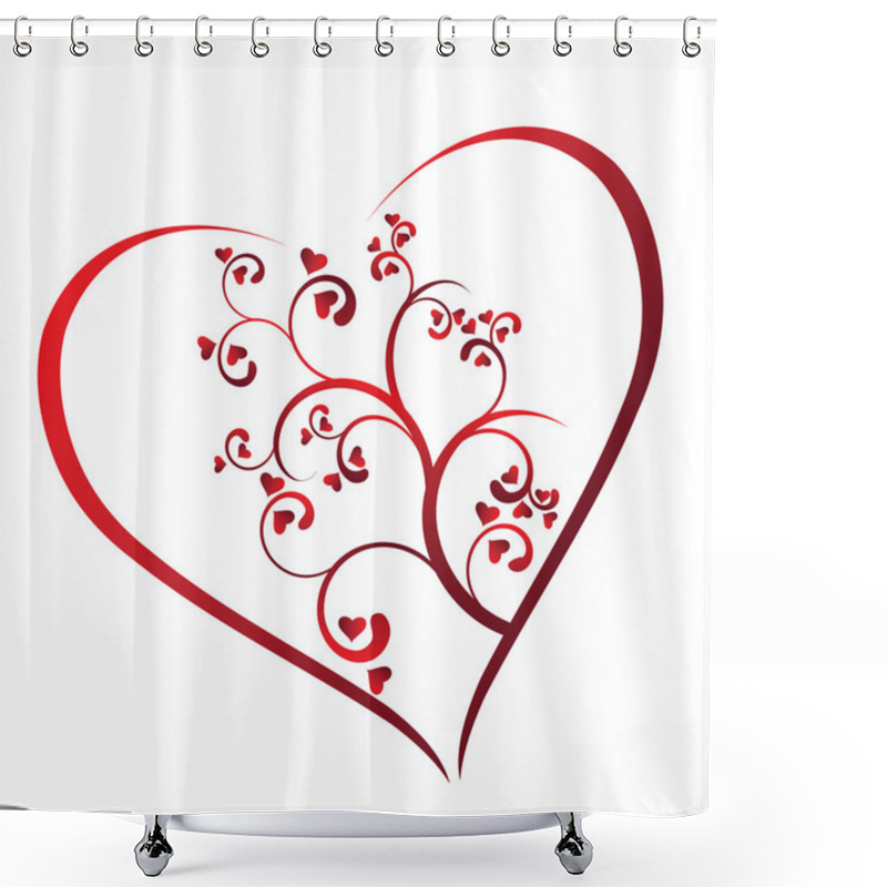 Personality  Red Heart Shower Curtains