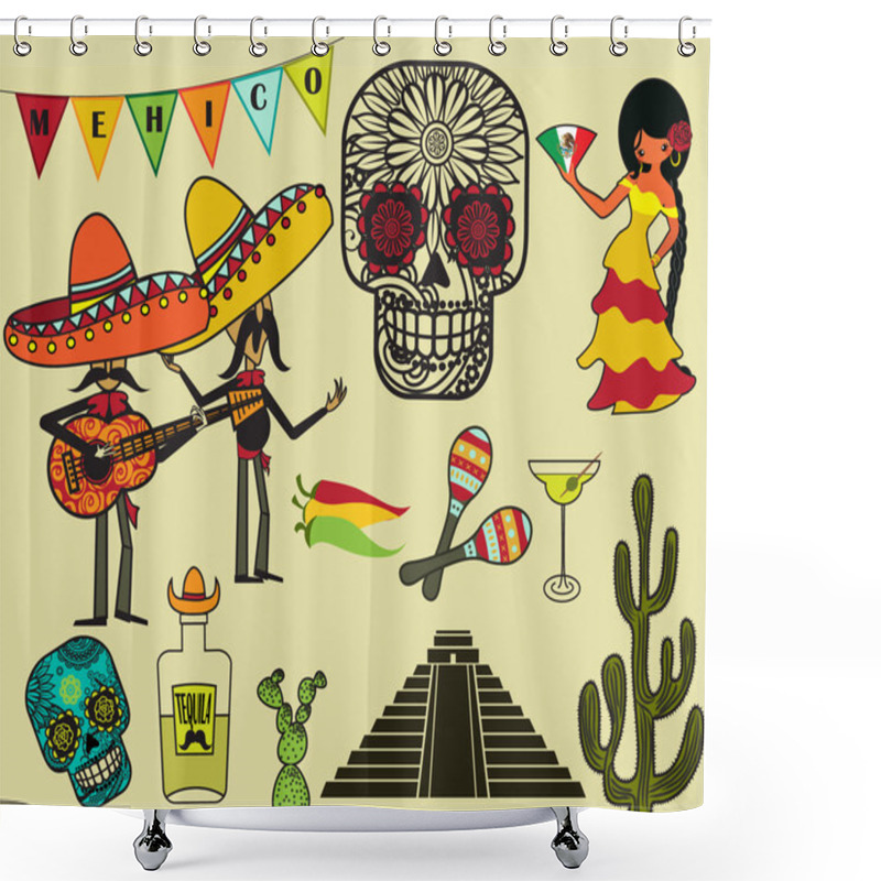 Personality  Mexico Clip Art And Symbols Shower Curtains