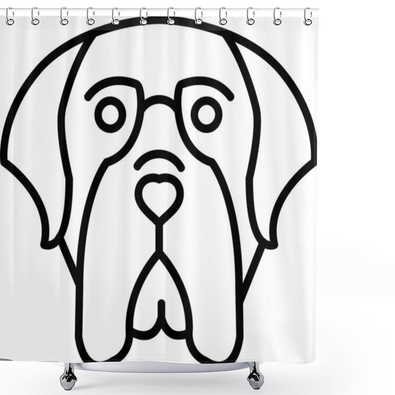 Personality  English Mastiff Dog Head Icon Vector Illustration Shower Curtains