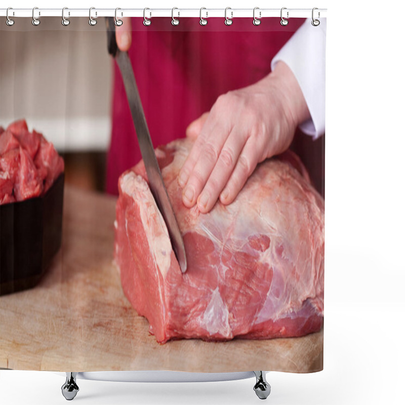 Personality  Butcher Cutting Raw Meat Shower Curtains