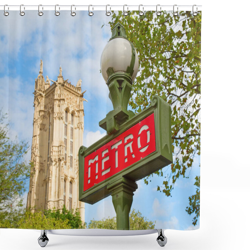 Personality  Paris Metropolitain Sign Shower Curtains