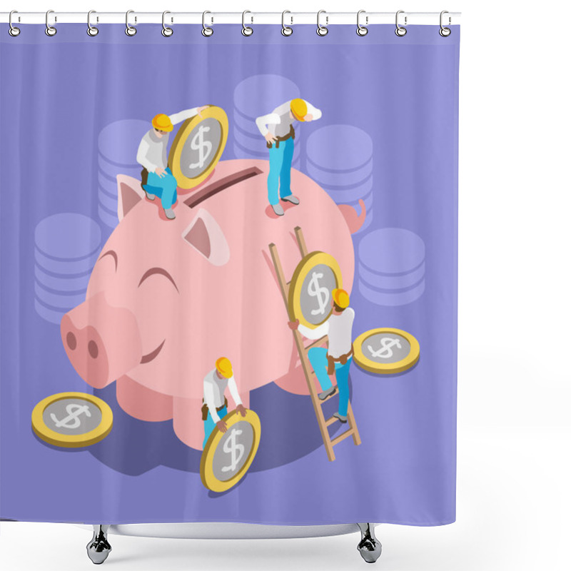 Personality  Saving Money Concept Isomeric Shower Curtains