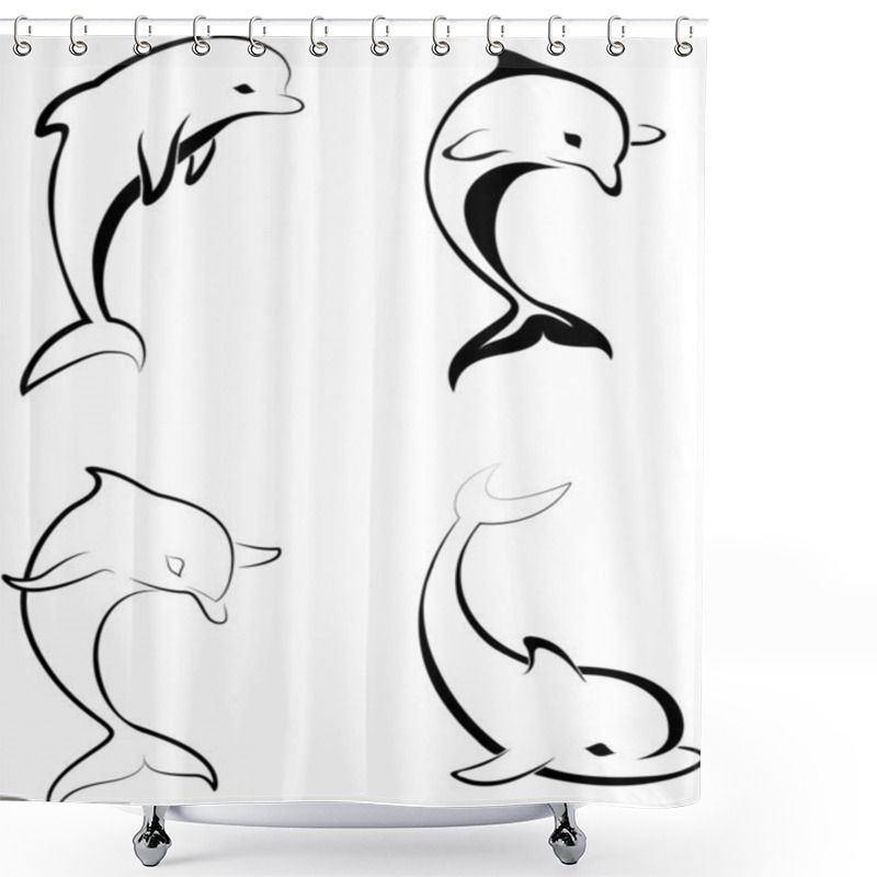 Personality  Dolphins Shower Curtains