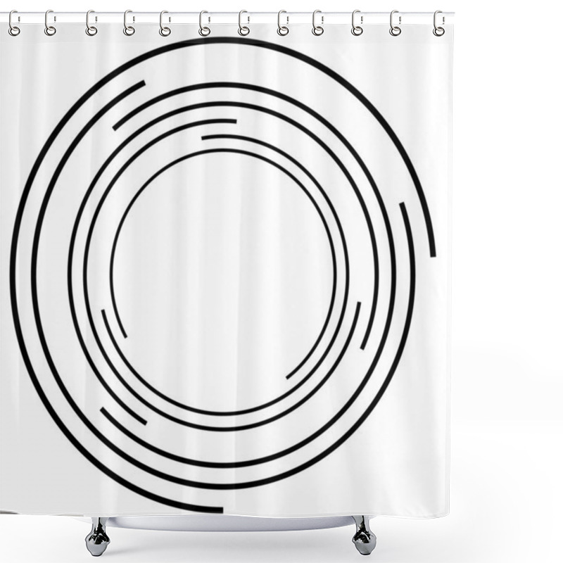 Personality  Concentric Circle. Circular Random Lines Shower Curtains