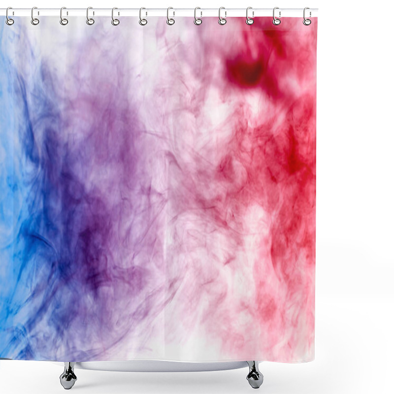 Personality  Cloud Of Red And Blue Smoke On A Black Isolated Background. Background From The Smoke Of Vap Shower Curtains