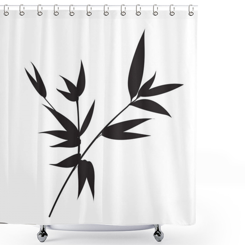 Personality  Decorative Bamboo Branches Isolated On White Background. Shower Curtains