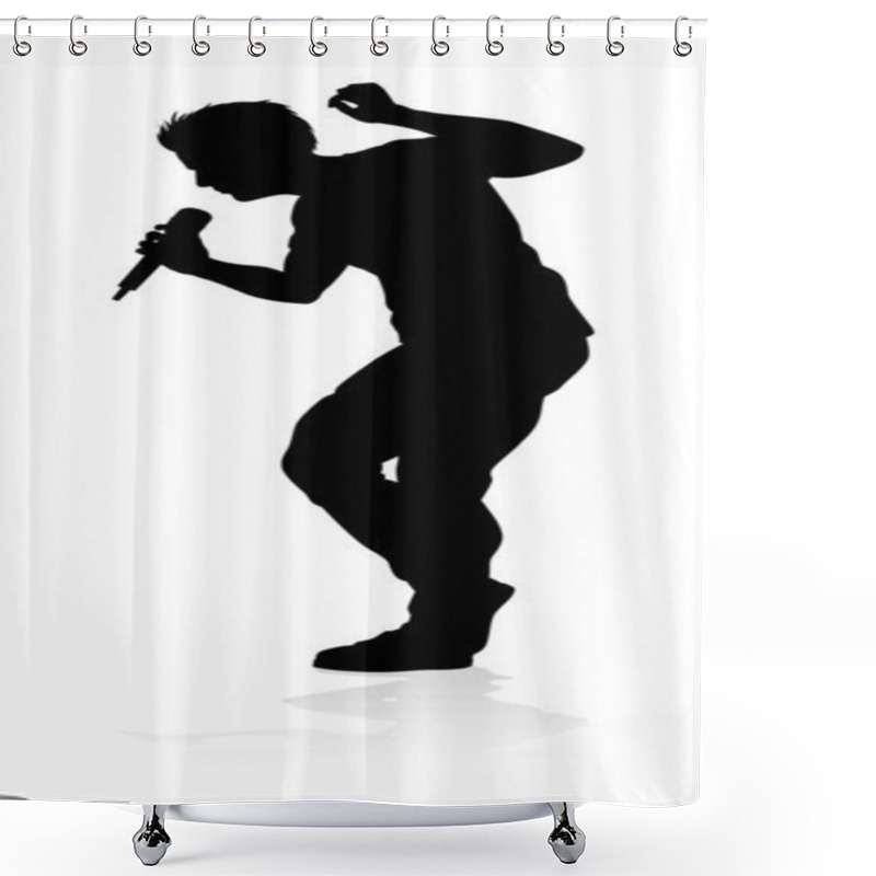 Personality  A Singer Pop, Country Music, Rock Star Or Hiphop Rapper Artist Vocalist Singing In Silhouette Shower Curtains