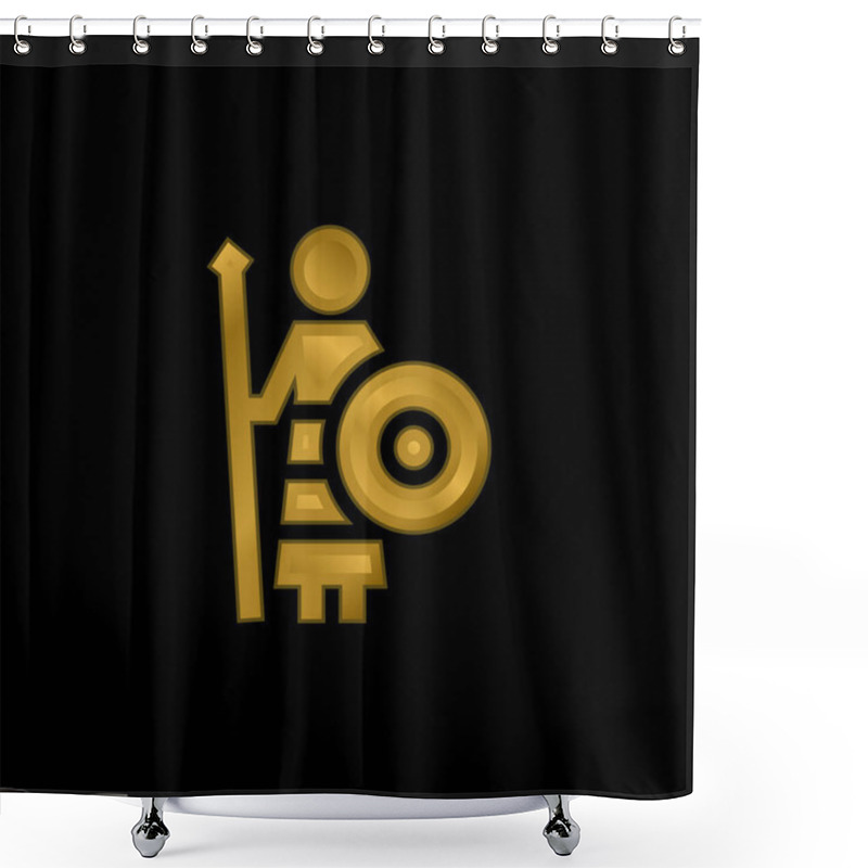 Personality  Athena Gold Plated Metalic Icon Or Logo Vector Shower Curtains