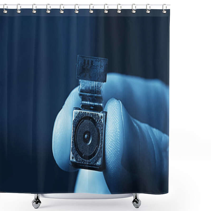 Personality  Mini Spy Camera / Small Video Camera, Mini, Security Concept Shower Curtains