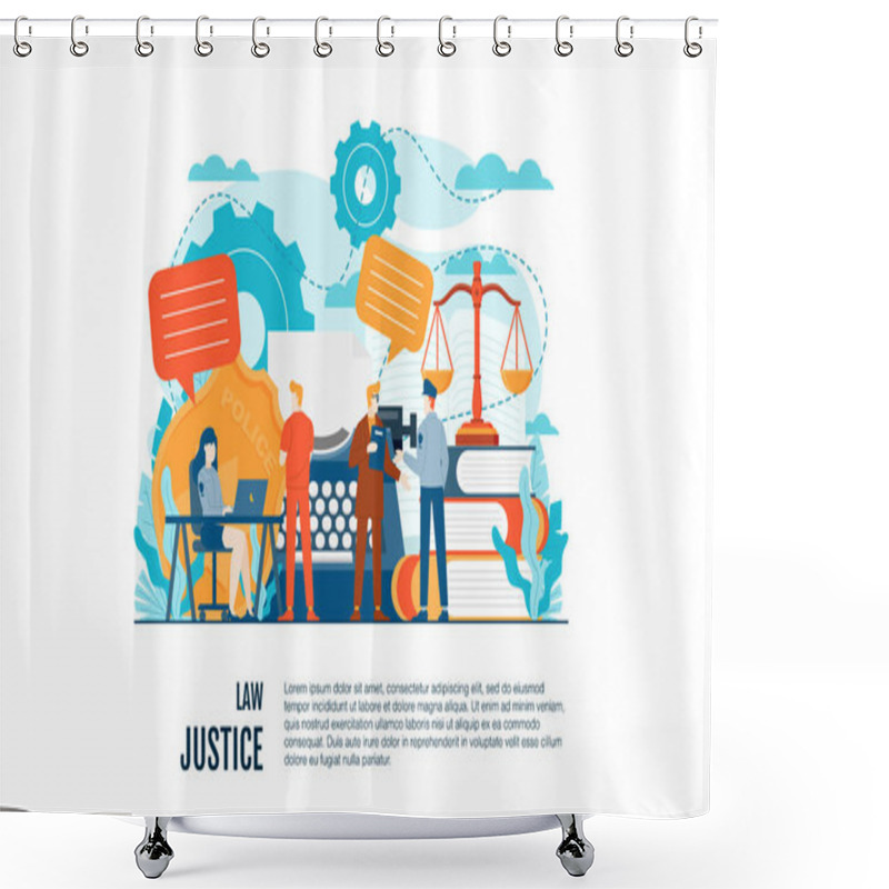 Personality  Legal Judgment Vector Illustration Concept Template Background Can Be Use For Presentation Web Banner UI UX Landing Page Shower Curtains