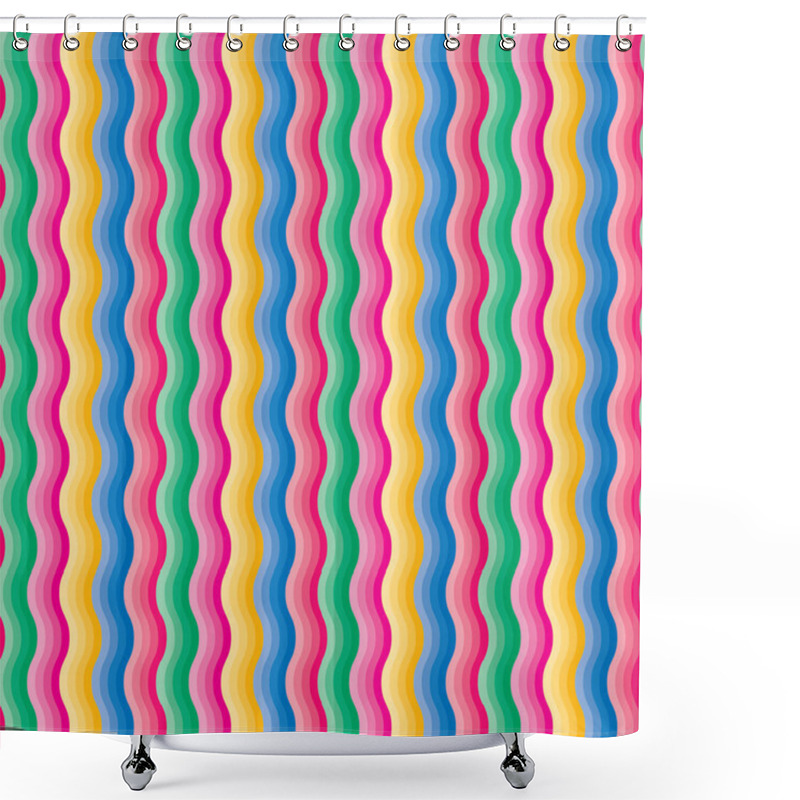 Personality  Wavy Pastel Stripes Background Shower Curtains