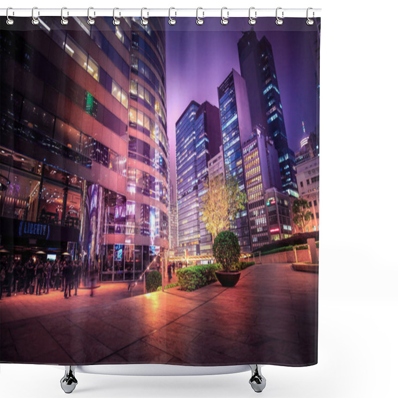 Personality  Aug 10, 2017 -  Hong Kong : View Of Street With Crowd Of People At Night  Shower Curtains