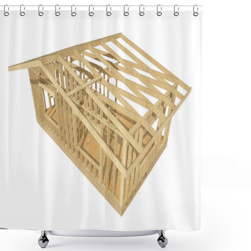 Personality  Home Wood Framing Shower Curtains