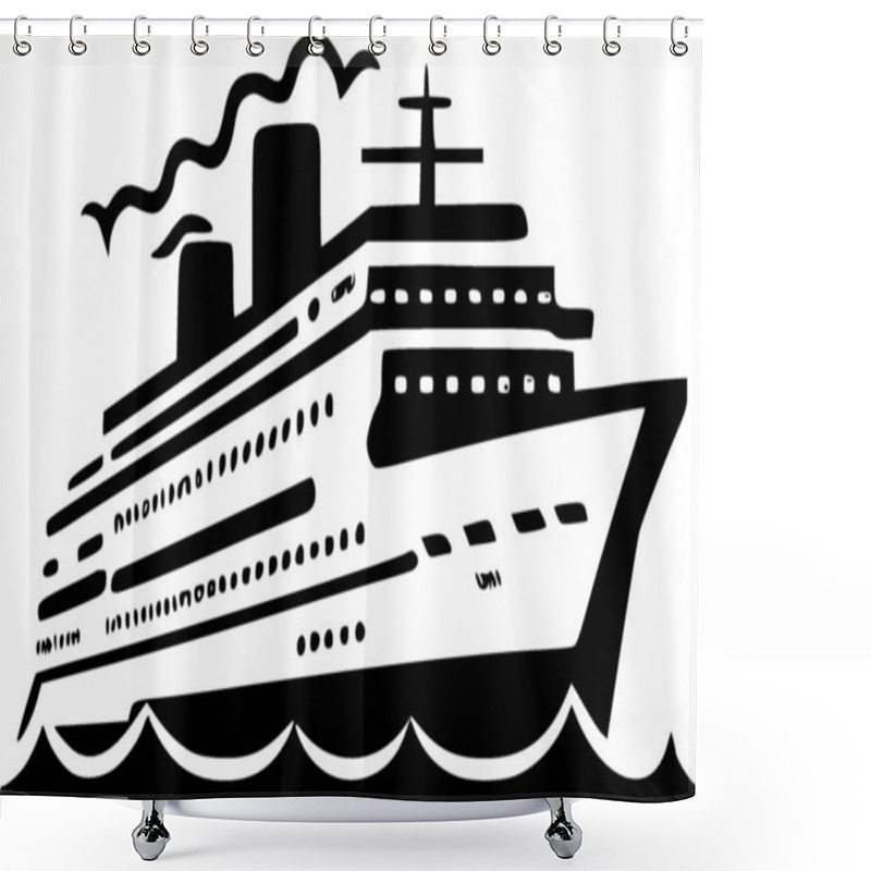 Personality  Cruise - Minimalist And Flat Logo - Vector Illustration Shower Curtains