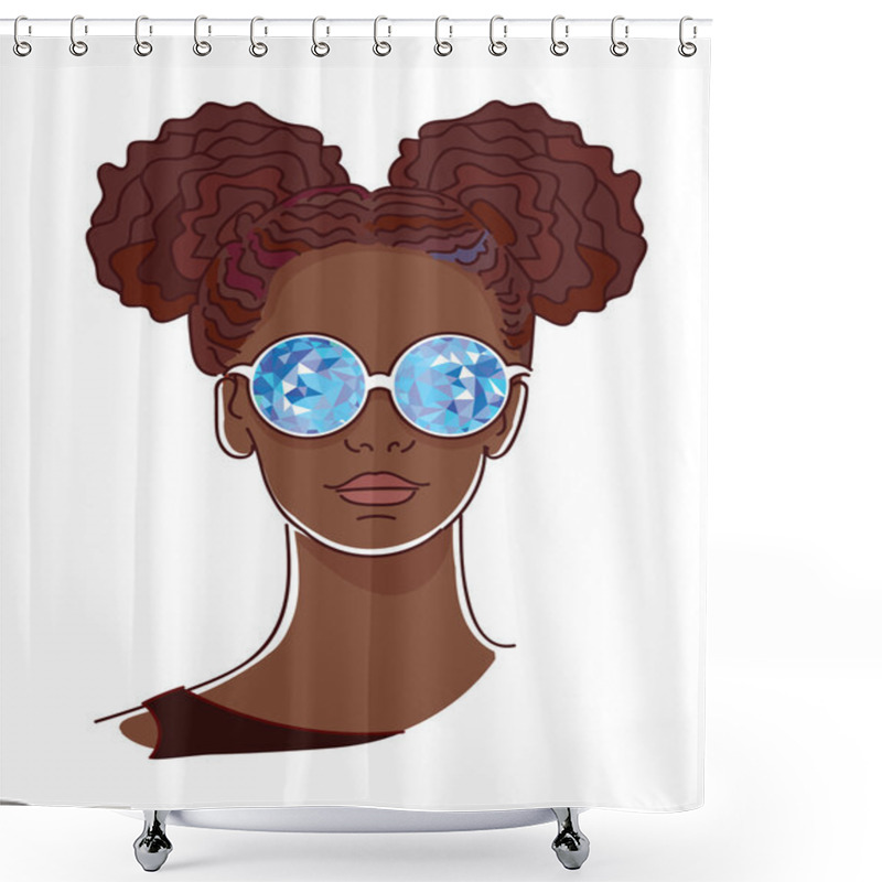 Personality  Drawing Of Young Woman Shower Curtains