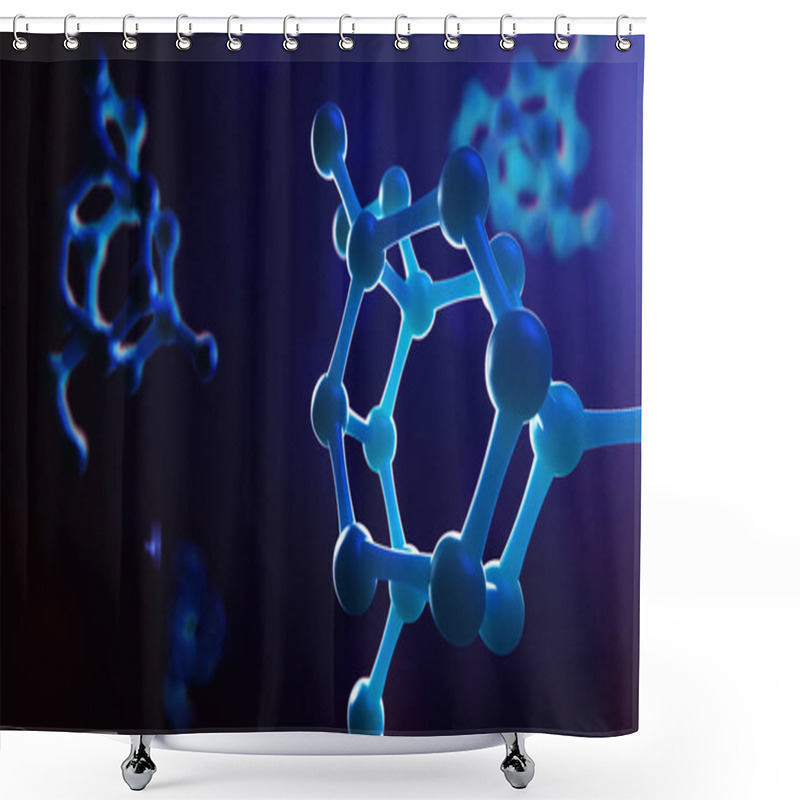 Personality  Science Or Medical Background With Molecules And Atoms. Shower Curtains