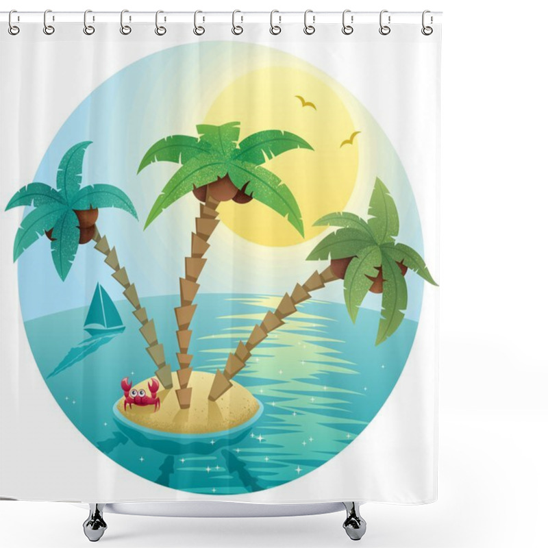 Personality  Small Island Landscape Shower Curtains